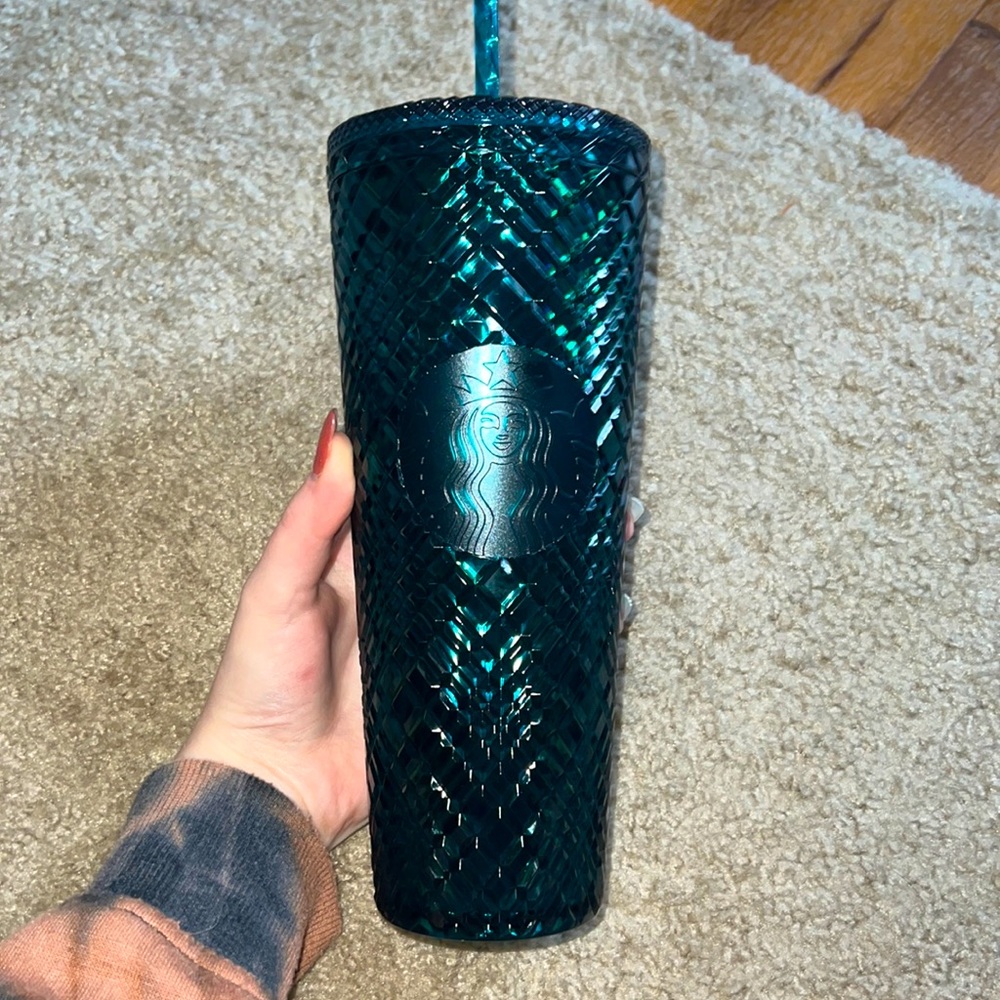 Starbucks green grid cold cup